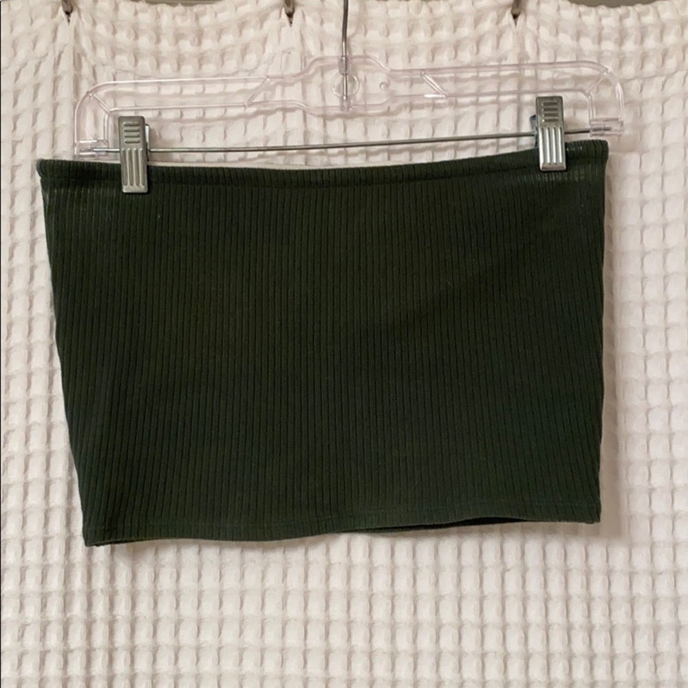 Urban Outfitters Green Ribbed Crop Top